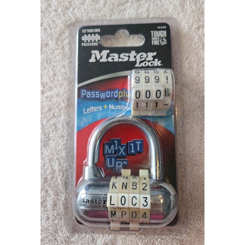Master Lock Password Plus Letters And Numbers 1534D- Silver